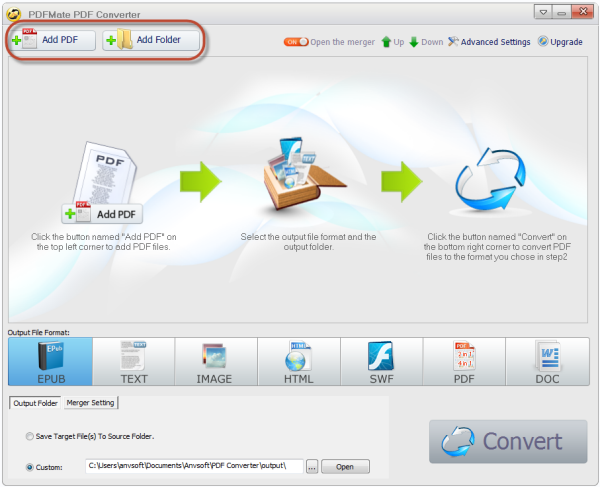 Add PDF files to PDF Converter Pro.